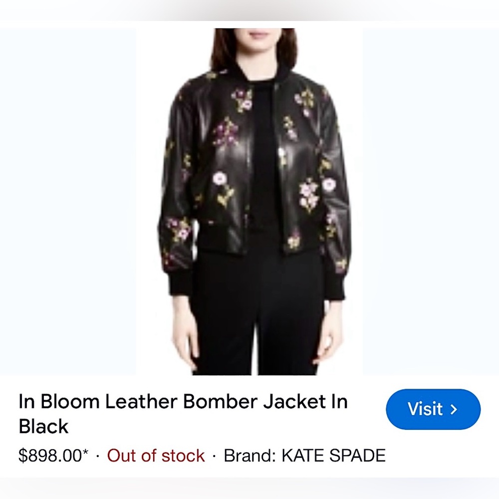 NWOT Kate Spade Leather Jacket - Picture 3 of 15